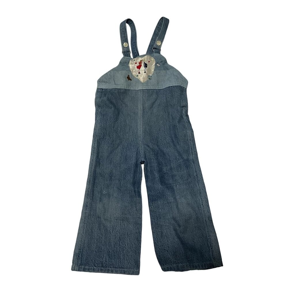 Vtg Handmade Denim Bib Overalls Sz 1 Year Embellished Lee Jeans Source Kids